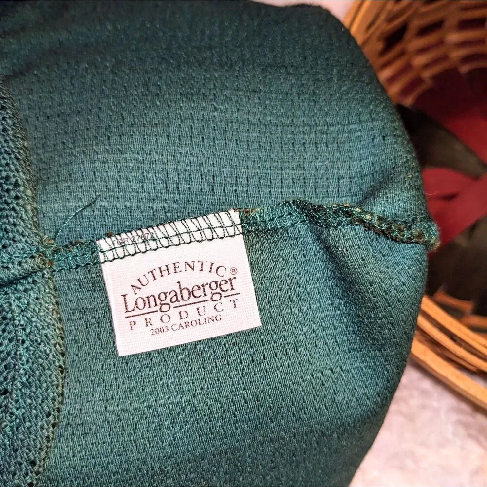 Longaberger 2003 Christmas Caroling Basket Liner Protector Bell Tie-On USA